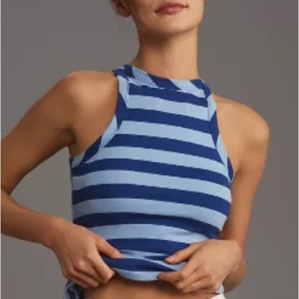 Blue Striped Sleeveless Tank Top BY MAEVE
